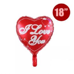 72 Bulk 18 Inch Valentines Foil Balloon Red