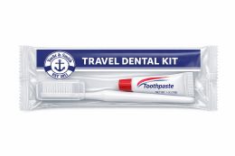 50 Bulk Yacht & Smith Dental KiT- 1 White Plastic Toothbrush + 1oz Toothpaste In Film Package