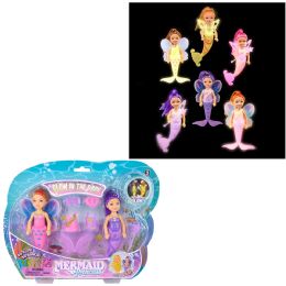 24 Bulk 5.5-inch Glow In Dark Mermaid Set