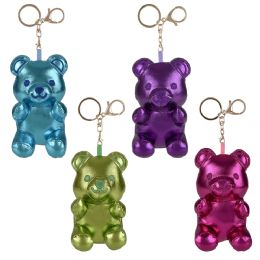 144 Bulk 4-inch Metallic Yummy Bear Plush Clip on