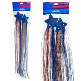 48 Bulk Expressions Americana Stars & Spangles Hair Clip
