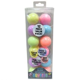 12 Bulk Expressions 12 Count Glow In The Dark Squeeze Ball Fidget Toys