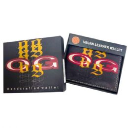 12 Bulk Faux Leather Bifold Wallet In Black With Og Design