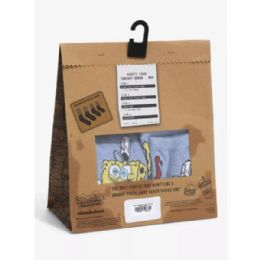 12 Bulk Spongebob Krusty Krab 4 count Socks Family Meal Gift Set Bag