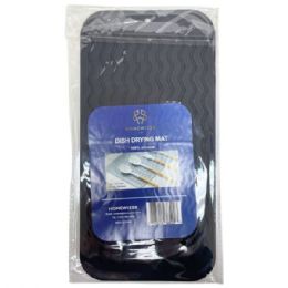 20 Bulk Dish Drying Mat 100% Silicone 12" X 6" In Black Color