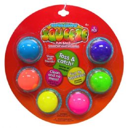 24 Bulk Expressions 6 Count Rainbow Squeeze Ball Fidget Toys