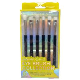 12 Bulk Polish'd Just The Basics Eye Brush Collection 6 Piece Set
