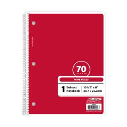 48 Bulk W/r 70 Ct. 1-Subject Red Spiral Notebook