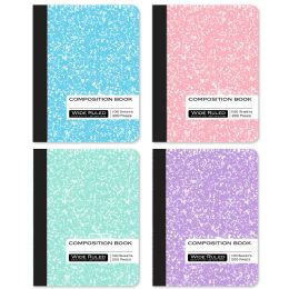 48 Bulk W/r 100 Ct. Pastel Color Marble Composition Book