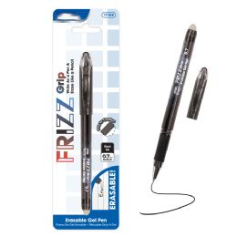 24 Bulk Frizz Black Erasable Gel Pen with Grip