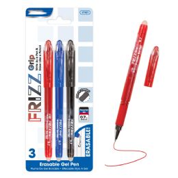 12 Bulk Frizz Assorted Color Erasable Gel Pen with Grip 3-Pack