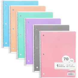 48 Bulk C/r 70 Ct. 1-Subject Pastel Spiral Notebook