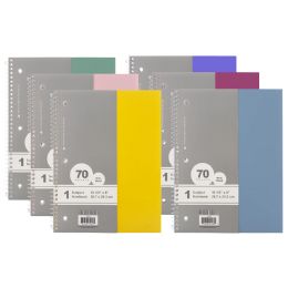 24 Bulk W/r 70 Ct. 1-Subject Morandi Poly Cover Spiral Notebook