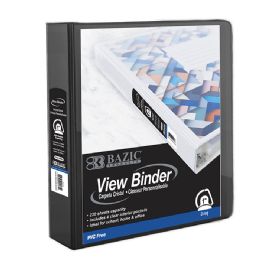 12 Bulk 1" Black PvC-Free SlanT-D Ring View Binder W/ 4-Pockets