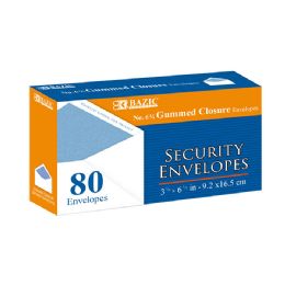 48 Bulk #6 3/4 Security Envelopes W/ Gummed Closure (80/pc)