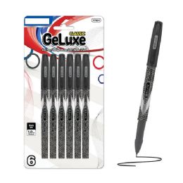 24 Bulk GeLuxe Black Gel Roller Pen 6-Pack