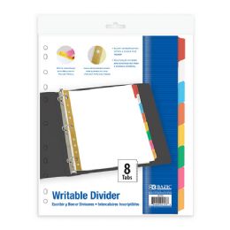 24 Bulk White Paper Dividers W/ 8-Writable Color Tabs