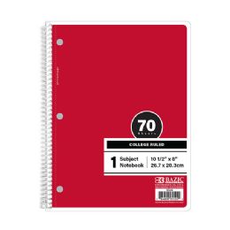 24 Bulk C/r 70 Ct. 1-Subject Red Spiral Notebook