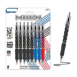 12 Bulk 1.4 mm Tip Assorted FUSE Tech Ink Retractable Pen 8-Pack