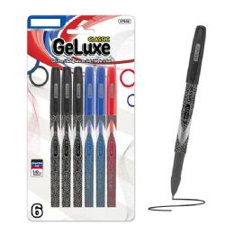 24 Bulk GeLuxe Assorted Gel Roller Pen 6-Pack