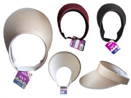 24 Bulk Unisex Visor Net Design Assorted Color - 11-Inchx9-Inch
