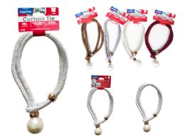 24 Bulk Curtain Tie Back With Pearl 19-Inch