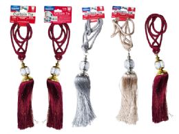 24 Bulk Curtain Tie Back 23.5-Inch Beige, Silver, Burgundy