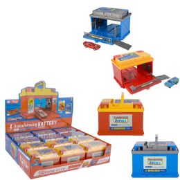 48 Bulk Hidden Motor City Battery Transforming Play Set 12ct