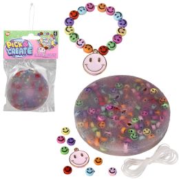 144 Bulk T21 Pick N Create Smile Beaded Fidget Bracelet