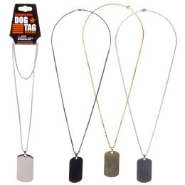 288 Bulk Stainless Steel Dog Tag Necklace 23.6"
