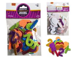 48 Bulk 60-Piece Number Stickers Glitter Eva Foam