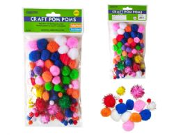 24 Bulk CRAFT POM POMS 80-Piece