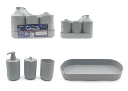 24 Bulk 4-Piece Bathroom Set - Grey