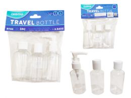 24 Bulk 3pc Travel Bottle Set - 75ml - clear