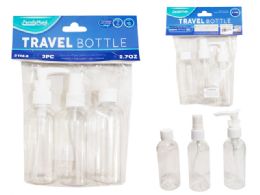 24 Bulk 3pc Travel Bottle Set - 80mlâ?? CLEAR