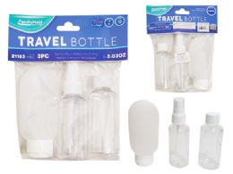 24 Bulk 3pc Travel Bottle Set - 60ml CLEAR