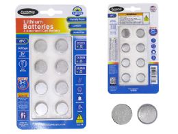 24 Bulk BUTTON BATTERIES 8-Piece LITHIUM