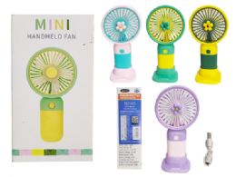 96 Bulk Flower Handheld Fan With Phone Stand