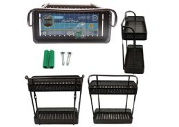 12 Bulk 2-Tier Rectangular Bath Rack Black