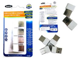 144 Bulk UsB-A To UsB-C Adapters 4-Piece