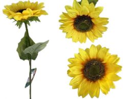 24 Bulk Single Sunflower Artificial Flower -  5.25-inch 18.5-inch L 