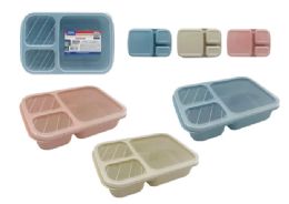 24 Bulk Plastic 3 Section Food Container 6"x9.25