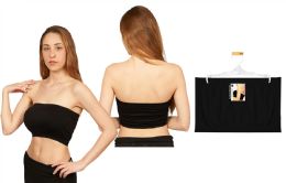 72 Bulk Women's Isadora Seamless Innerwear Bandeau Bra Black