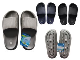 24 Bulk Men's Eva Sandals Grey Black Navy Color Size 7-12