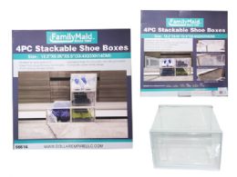6 Bulk 4-Piece Stackable Shoe Boxes
