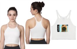 72 Bulk Women's Isadora White RiB-Knit Camisole Crop Tank Tops Assorted M-xl