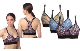 48 Bulk Women's Cut Out Racer Back Sports Bra Assorted