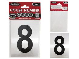 144 Bulk Aluminum Number 8 Sticker 3.25"x4.1"
