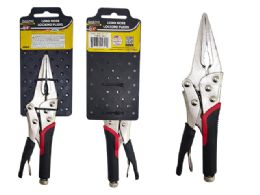 24 Bulk LONG NOSE LOCKING PLIERS 6.5" RUBBER GRIP