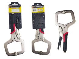 24 Bulk 9" Locking C-Clamp 4.25x9.5" Rubber Grip